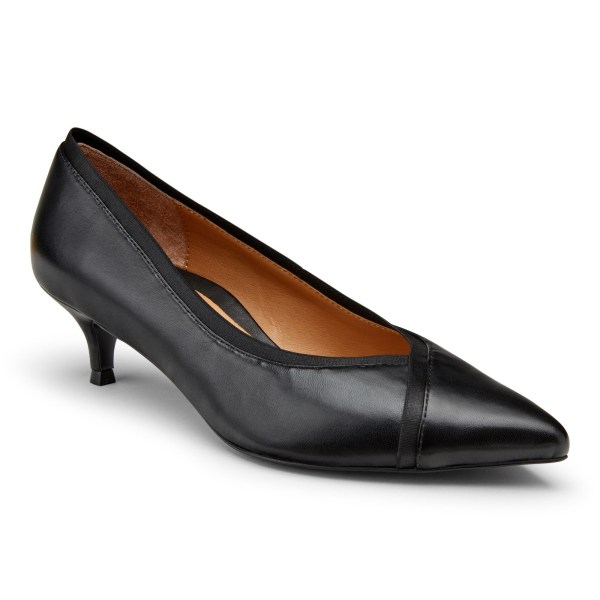 Vionic Heels Ireland - Sylvie Kitten Heel Black - Womens Shoes Clearance | OWGRU-6120